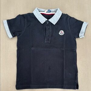 Moncler Black and Gray Polo Shirt with Smart Design